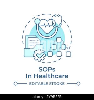 SOPS in healthcare soft blue concept icon Stock Vector