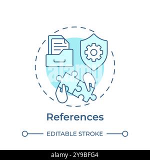 References soft blue concept icon Stock Vector