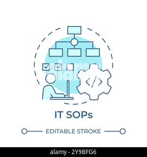 IT sops soft blue concept icon Stock Vector