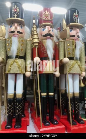 Ornamental soldiers, lining up for the Christmas celebrations. Stock Photo