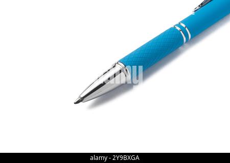 Elegant blue ballpoint pen isolated Stock Photo