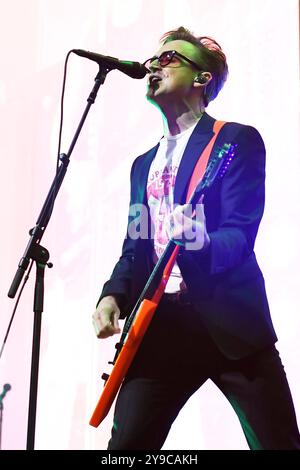 UK. 09th Oct, 2024. LONDON, ENGLAND - OCTOBER 09: Tom Fletcher of ‘McFly' performing at O2 Arena, Greenwich on October 09, 2024 in London, England.CAP/MAR © MAR/Capital Pictures Credit: Capital Pictures/Alamy Live News Stock Photo