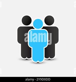 People icon in trendy flat style. Persons symbol for your infographics website design, logo. Crowd signs. Team or user group concept. Isolated on white background. Vector illustration. Stock Vector