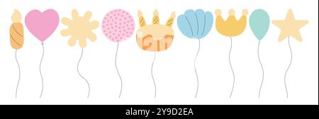 Set of balloons different shapes Stock Vector