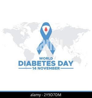 World Diabetes Day, 14 November, greeting card, stock illustration, vector graphic World Diabetes Day, World Diabetes Day editable template. Stock Vector