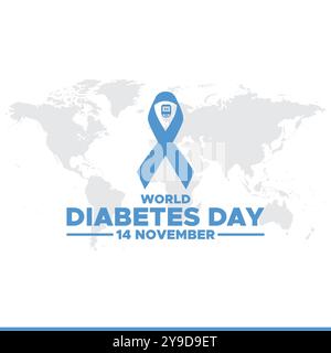 World Diabetes Day, 14 November, greeting card, stock illustration, vector graphic World Diabetes Day, World Diabetes Day editable template. Stock Vector