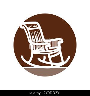 rocking chair icon logo design template Stock Vector