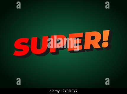 Super. Text effect design in colorful style with 3D look Stock Vector