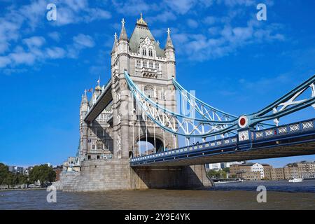 Tower Bridge, London, viewed from below Stock Photo