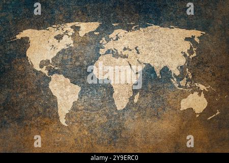 Old map of the world in grunge style. Perfect vintage background. Stock Photo