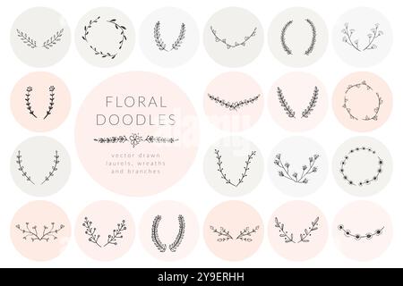 floral doodles vectors Stock Vector