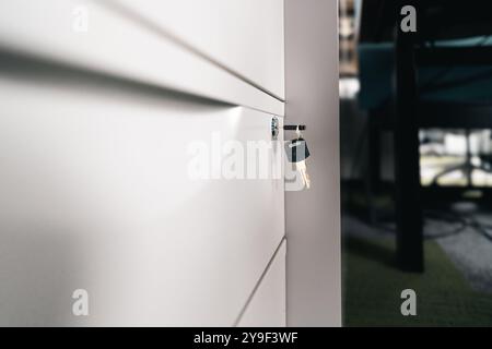 Key box cabinet or locker key for storage with many keychains and track ...