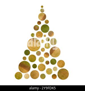 Creative abstract composition in the shape of a Christmas tree. Stock Photo