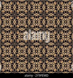 ceramic tiles in turkish style. Seamless colorful patchwork from Azulejo tiles. Portuguese and Spain decor. Islam, Arabic, Indian, Ottoman motif. Stock Vector