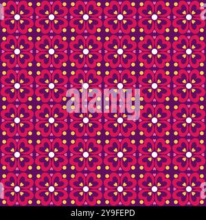 Flower Tile Seamless Pattern. Talavera Pattern Stock Vector