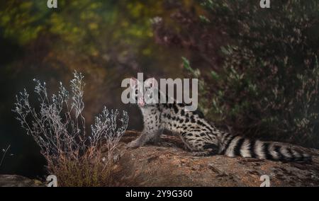 Common genet in front of white background Stock Photo - Alamy