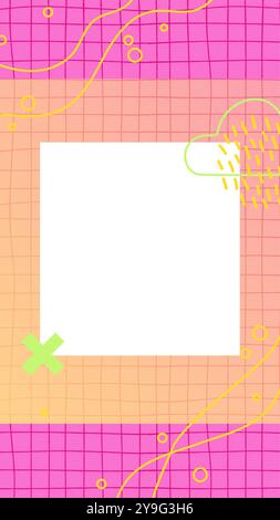A vibrant Instagram Story template with a gradient background from pink to orange. Stock Vector