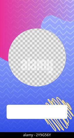 A vibrant story template with a gradient background pink blue Stock Vector