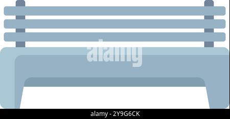 Illustration featuring a metal park bench with a slatted seat and back, providing a place for resting in a city park Stock Vector