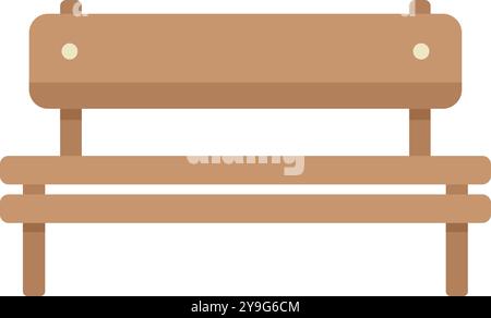Comfortable wooden bench standing on a white background Stock Vector