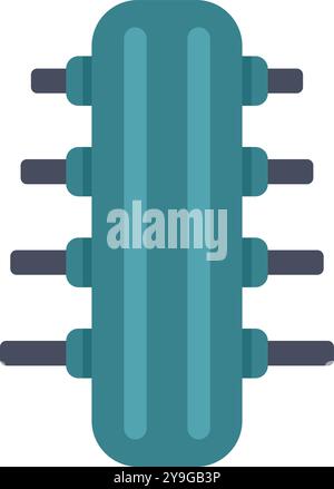 Vacuum tube with connecting pins is shown, useful for illustrating concepts related to retro technology, electronics, and audio equipment Stock Vector