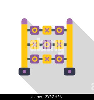 This colorful abacus is showing how to count using xs and os Stock Vector