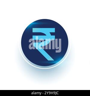 isolated digital currency inr indian rupee sign background vector Stock Vector