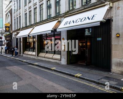 Bancone Restaurant Golden Square Soho London located at 8-10 Lower James Street Soho London. Voted one of London's Best Italian Pasta Restaurants. Stock Photo