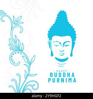 beautiful buddha purnima background with floral decoration vector Stock Vector