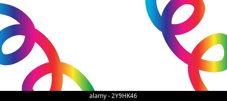 Background of rainbow squiggles. Dynamic lines of colourful curves. For banners, templates or posters. Minimalist creative print. Vector Illustration Stock Vector