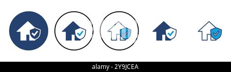house insurance icon vector. house protection icon. Stock Vector