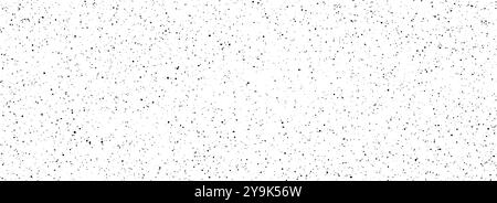 Seamless grainy speckle texture. Distress grunge dot background. Black gritty splash repeated pattern. Splattered dirty grit overlay with drops, specks, flecks. Gravel noise for banner, poster. Vector Stock Vector