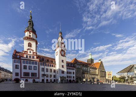 Old town hall at the market. City view of Chemnitz, Saxony, Germany, Europe Stock Photo