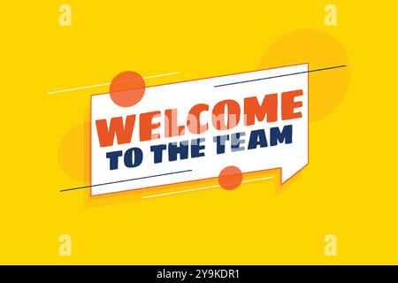 stylish welcome yellow banner for new employee in the team vector Stock Vector