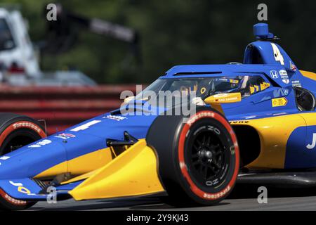 KYFFIN SIMPSON (R) (4) of Bridgetown, Barbados practices for the Honda Indy 200 at Mid-Ohio Sports Car Course in Lexington, OH Stock Photo