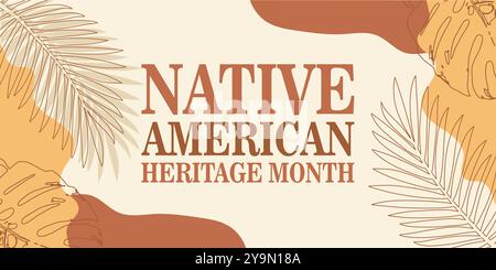 Native american heritage Month greeting Vector banner, poster, card ...