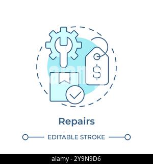Repairs soft blue concept icon Stock Vector