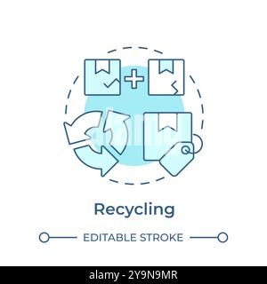 Recycling soft blue concept icon Stock Vector