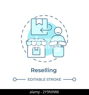 Reselling soft blue concept icon Stock Vector