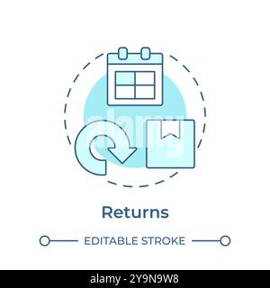 Returns soft blue concept icon Stock Vector