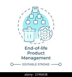 End-of-life product management soft blue concept icon Stock Vector