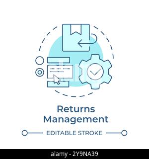 Returns management soft blue concept icon Stock Vector