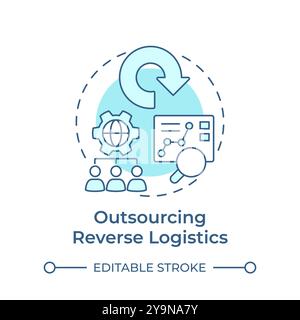 Outsourcing reverse logistics soft blue concept icon Stock Vector