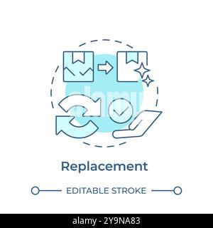 Replacement soft blue concept icon Stock Vector