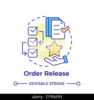 Order release multi color concept icon Stock Vector