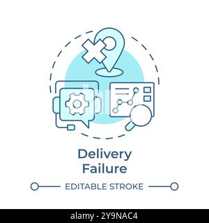 Delivery failure soft blue concept icon Stock Vector