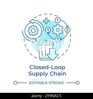 Closed-loop supply chain blue gradient concept icon Stock Vector Image ...