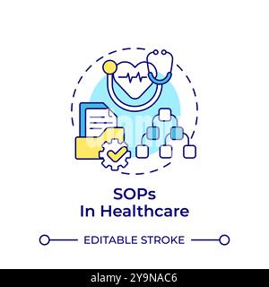SOPS in healthcare multi color concept icon Stock Vector