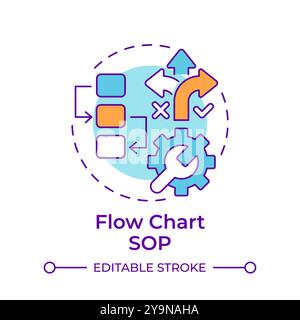 Flow chart sop multi color concept icon Stock Vector
