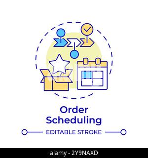 Order scheduling multi color concept icon Stock Vector